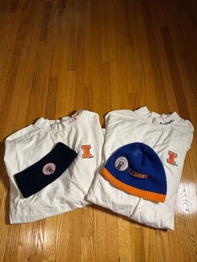 University of Illinois Men’s Large Bundle Shirts Beanie Headband